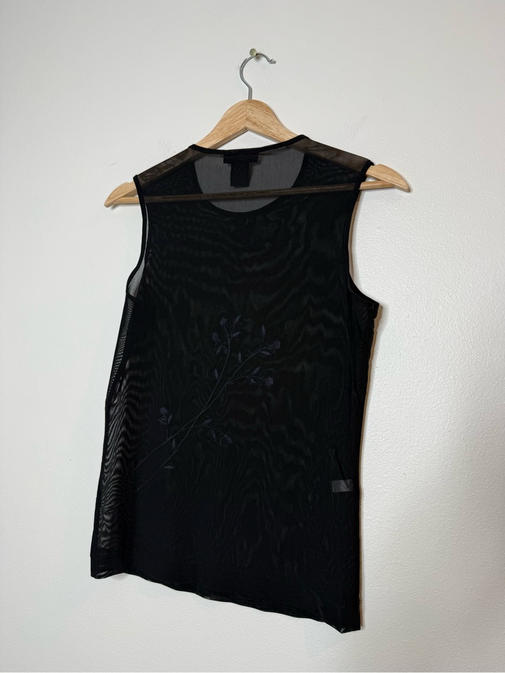 Vintage Express World Brand Sheer Mesh Stretch Sleeveless Tank Top whimsical - Picture 3 of 7